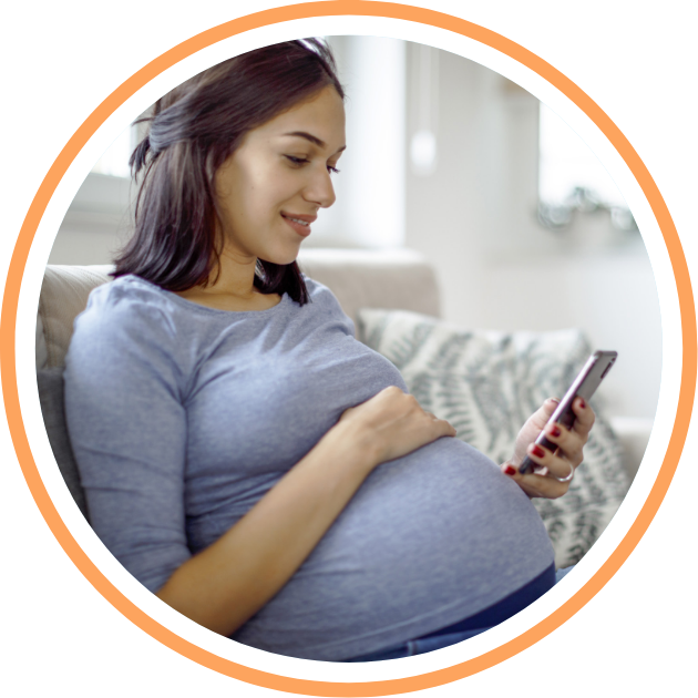 Pregnant woman smiling